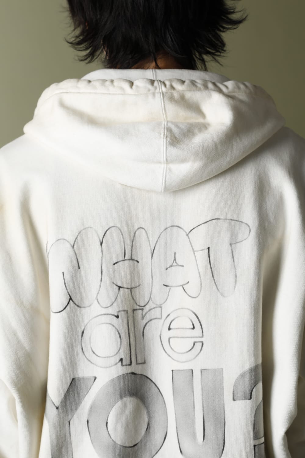 Wide back hoodie White