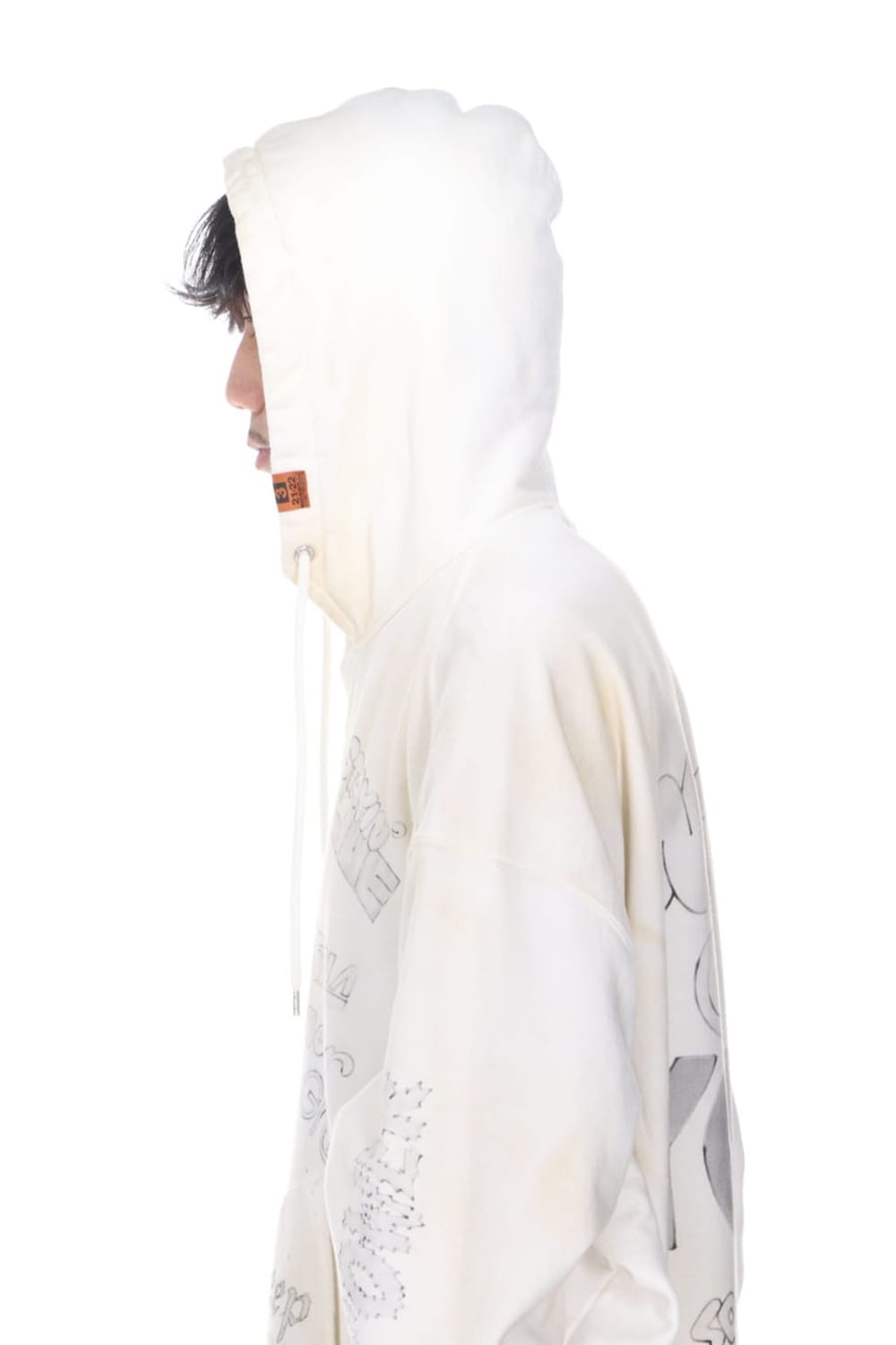 Wide back hoodie White