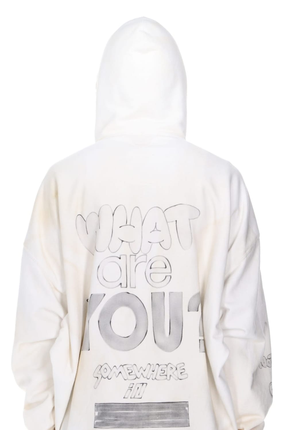 Wide back hoodie White