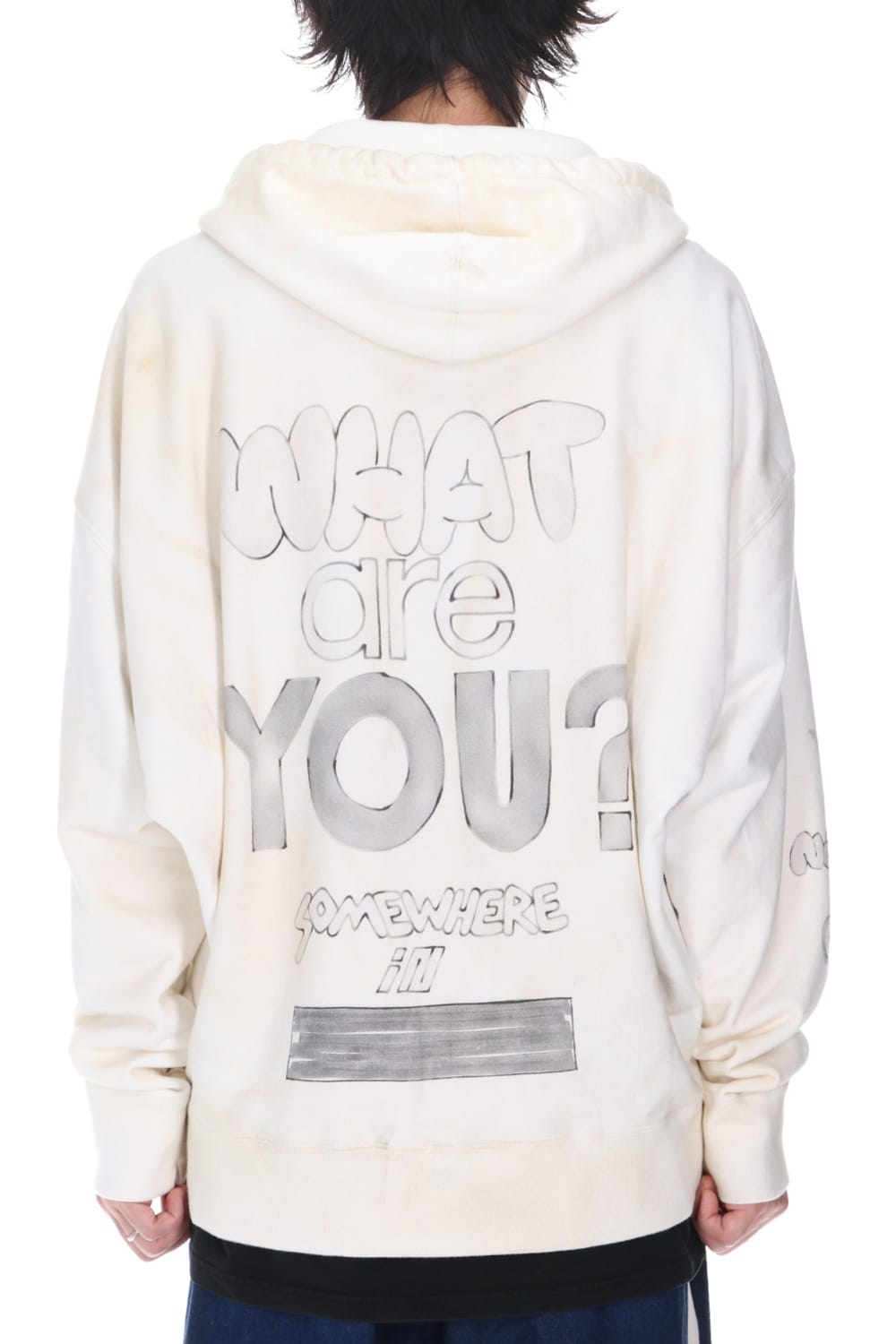 Wide back hoodie White