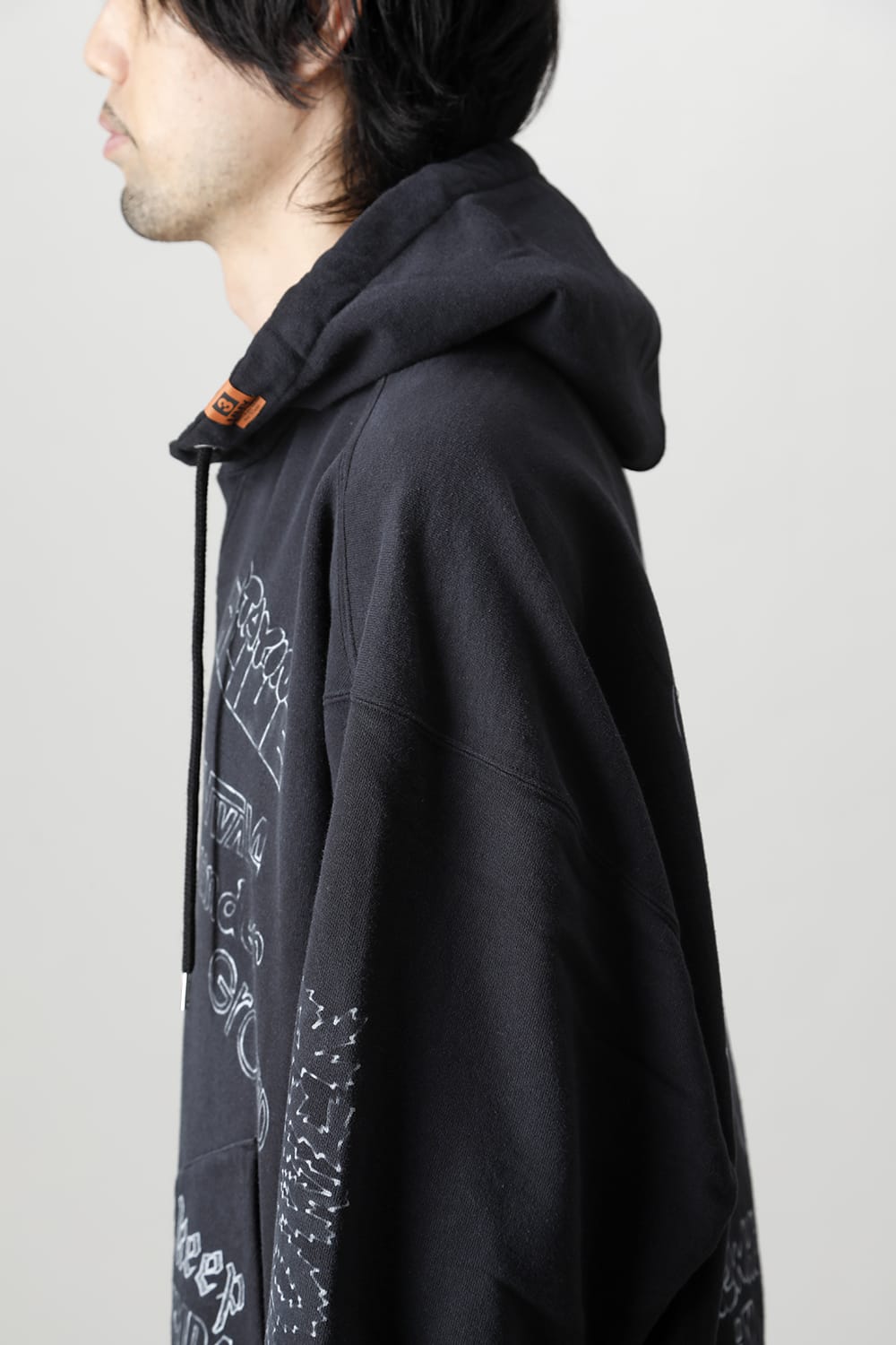 Wide back hoodie Black