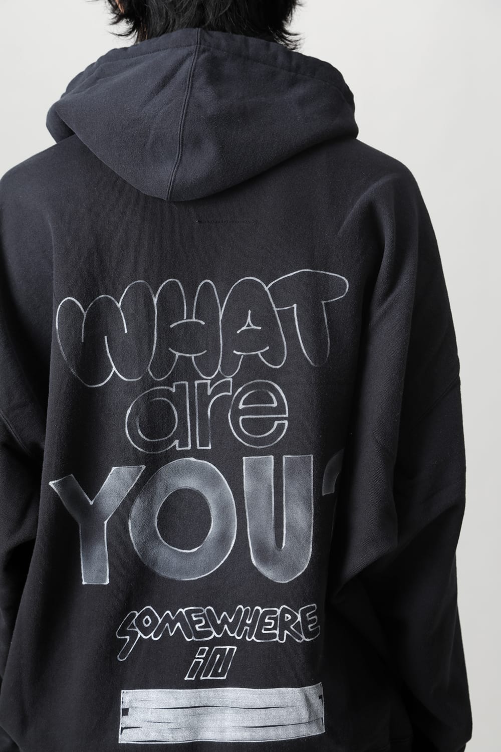 Wide back hoodie Black