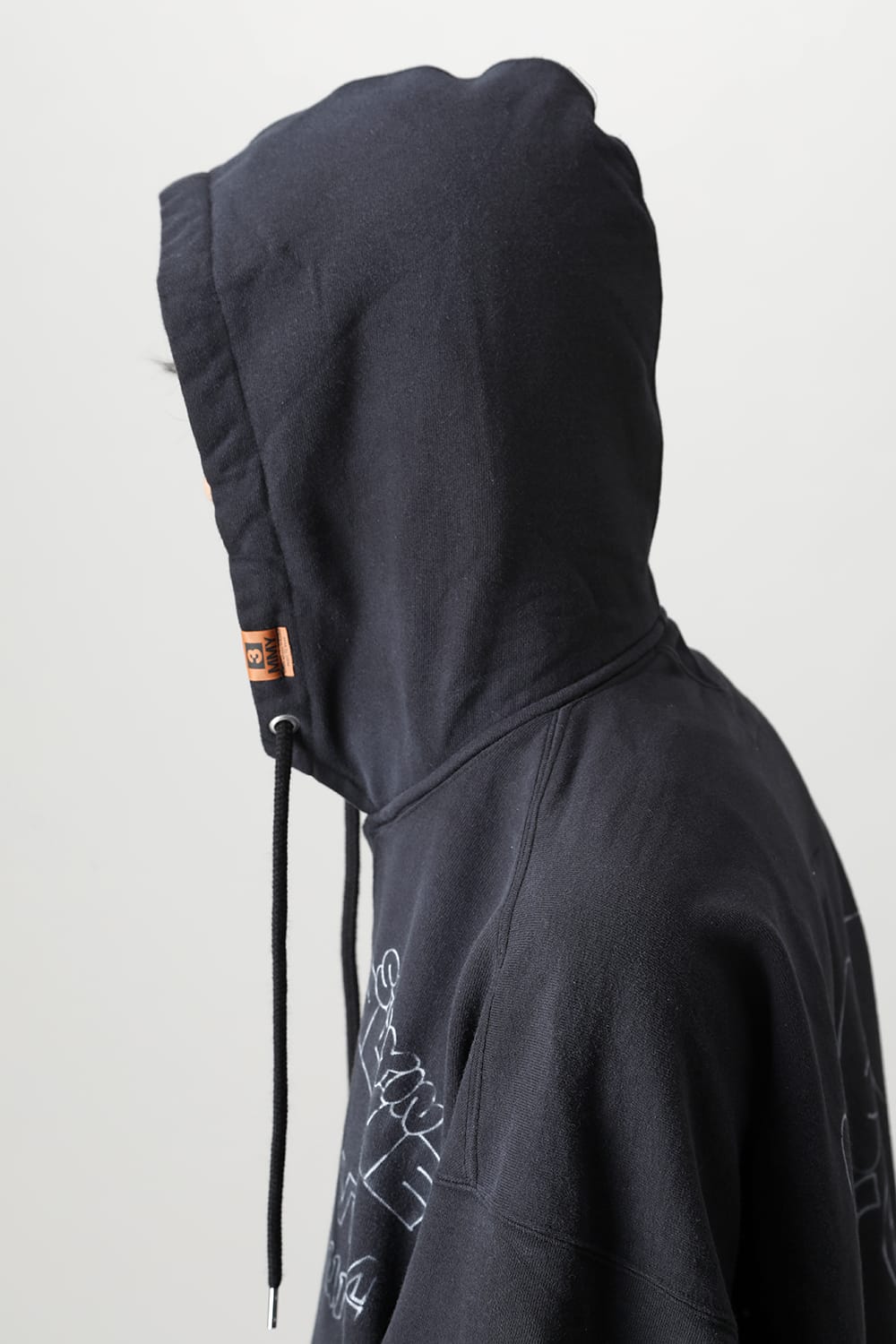 Wide back hoodie Black