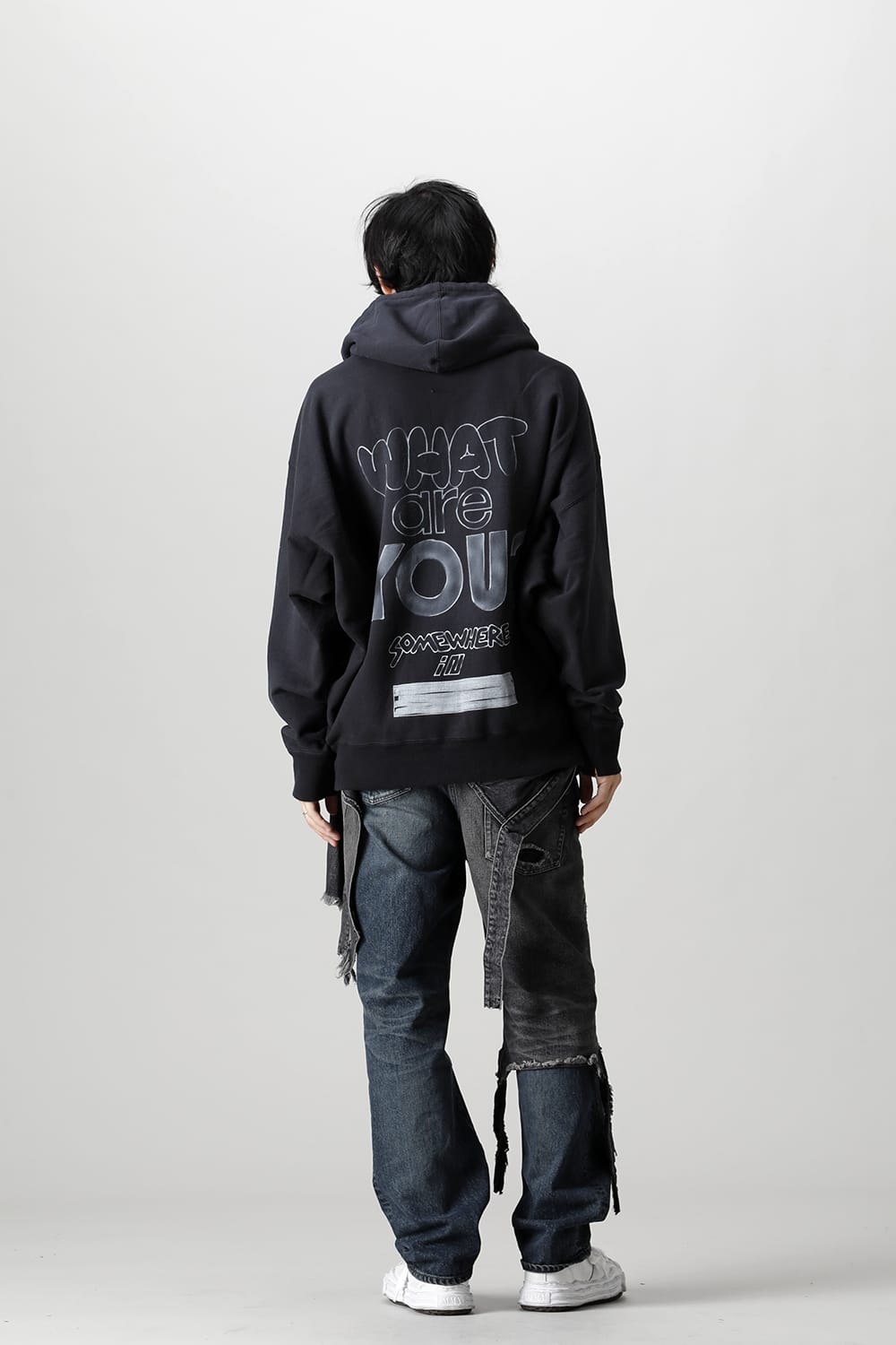 Wide back hoodie Black