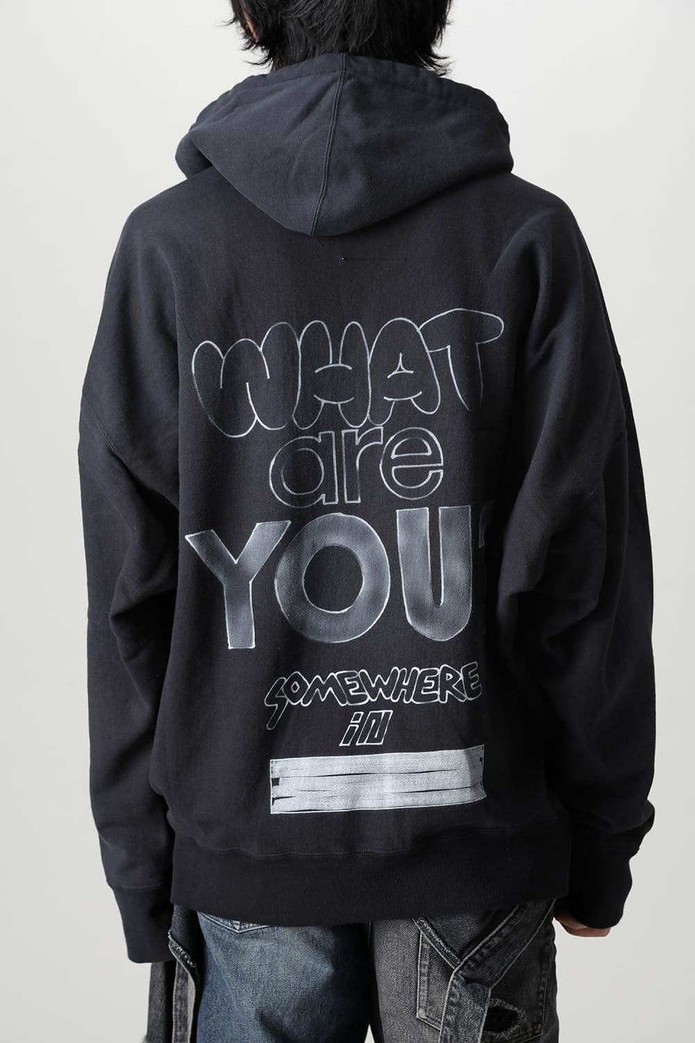 Wide back hoodie Black