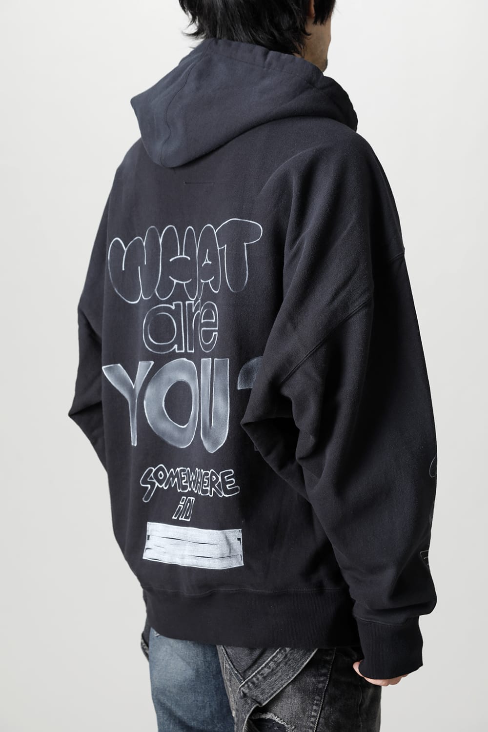 Wide back hoodie Black