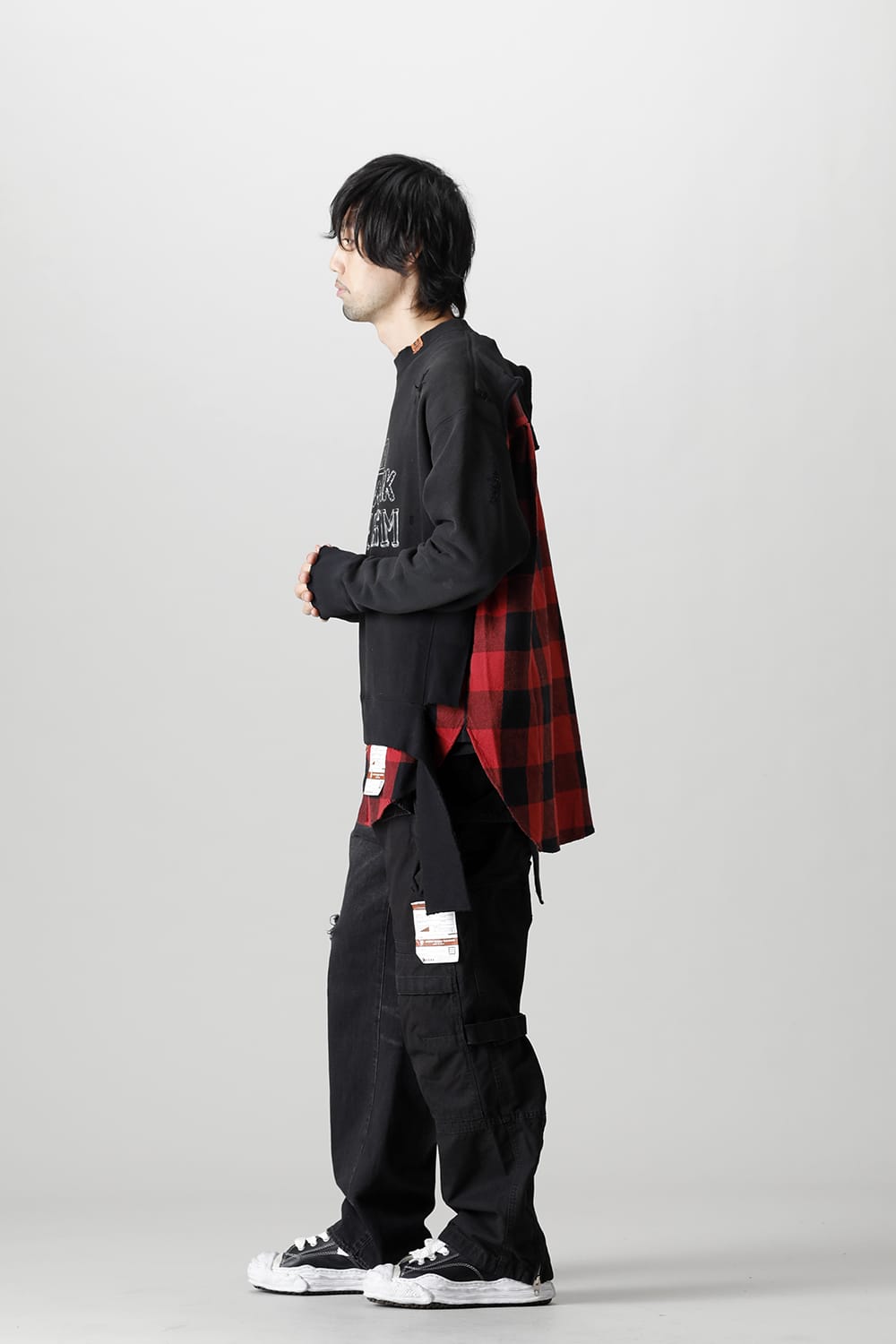 Shirt combined pullover Black