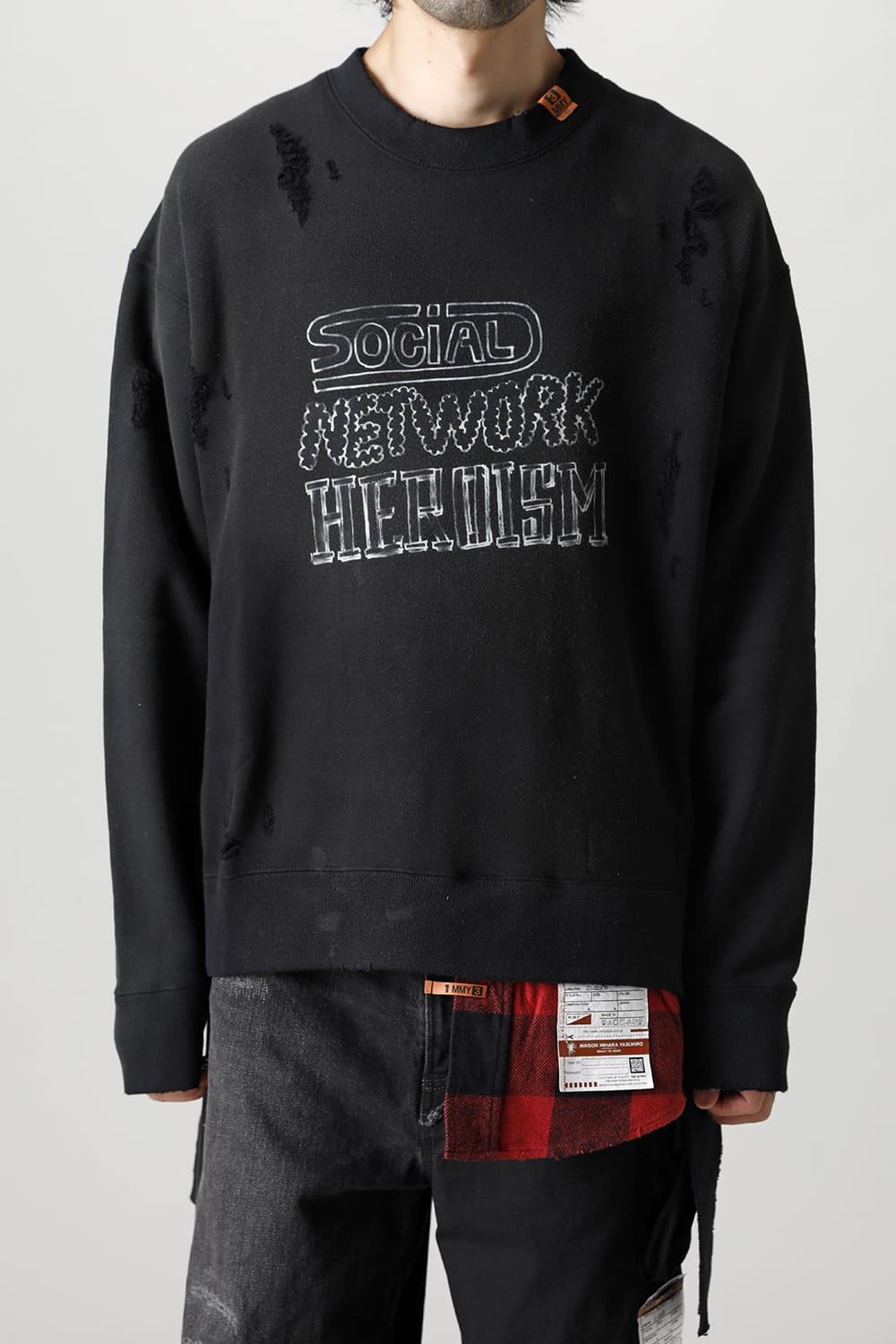 Shirt combined pullover Black