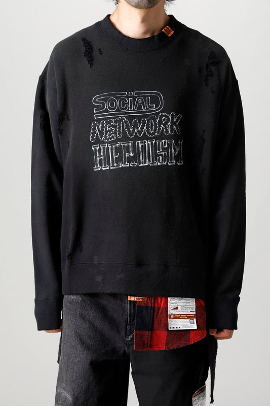 Shirt combined pullover Black