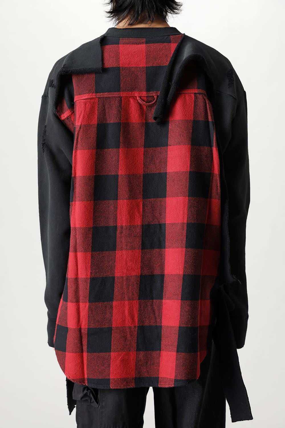 Shirt combined pullover Black