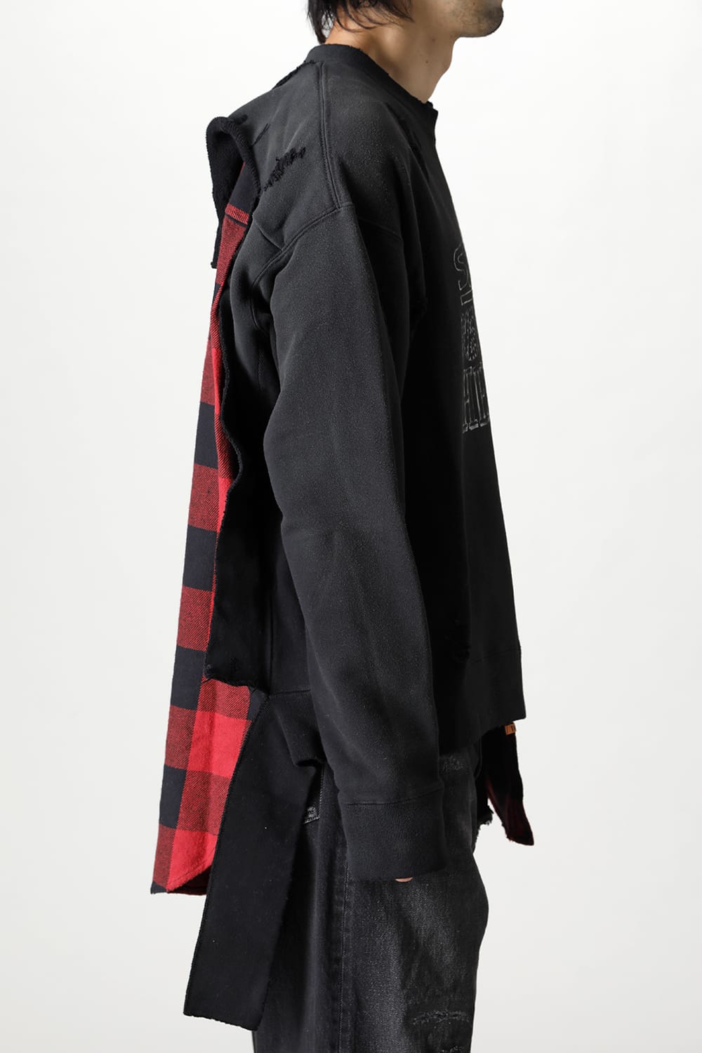 Shirt combined pullover Black