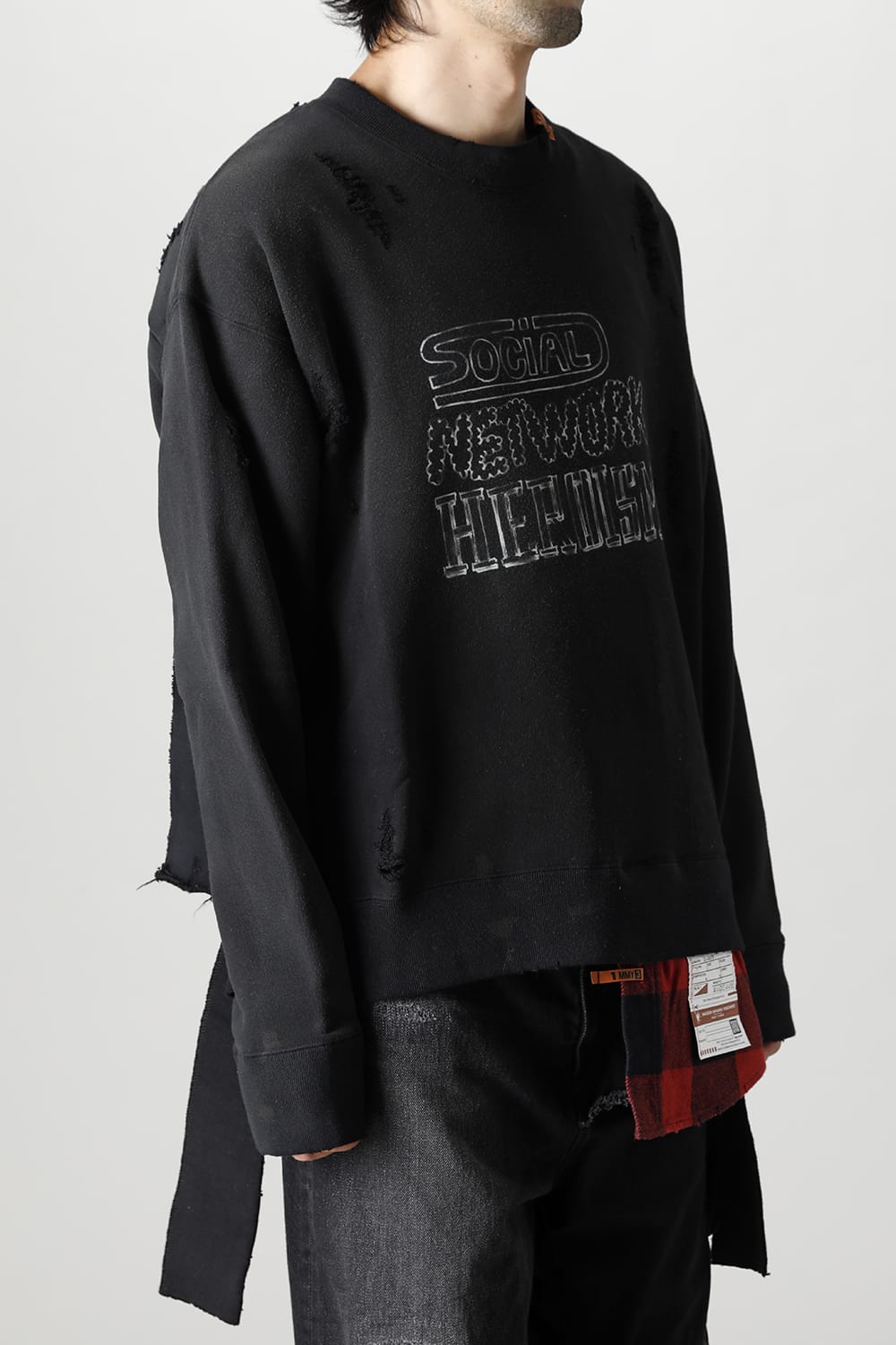 Shirt combined pullover Black