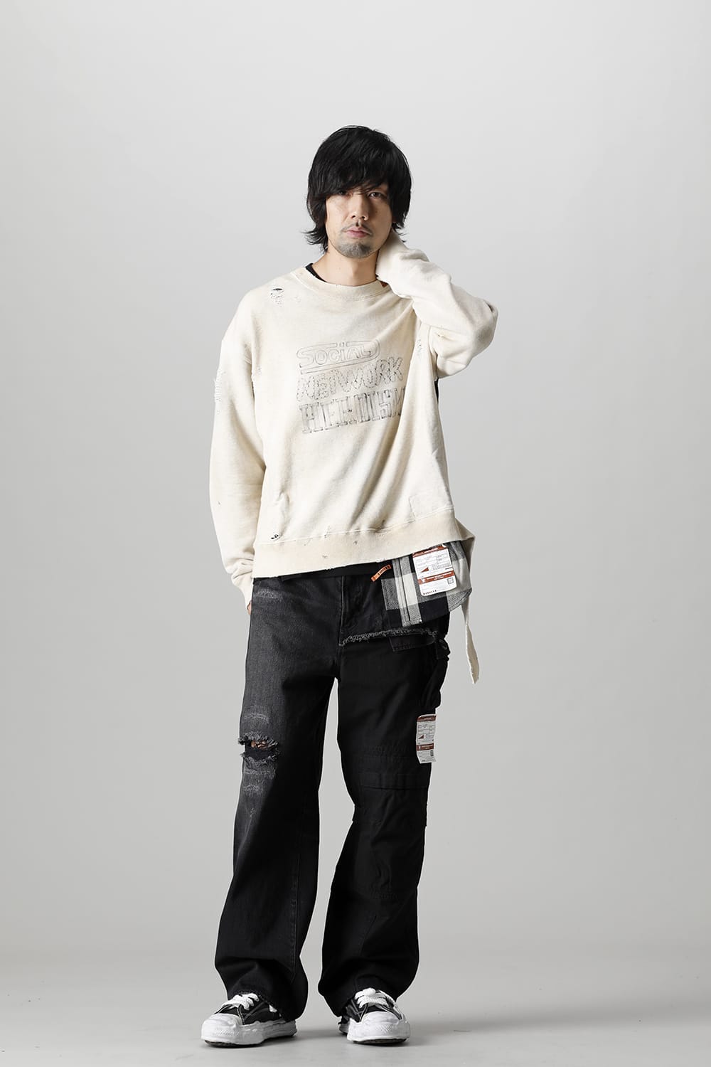 Shirt combined pullover White