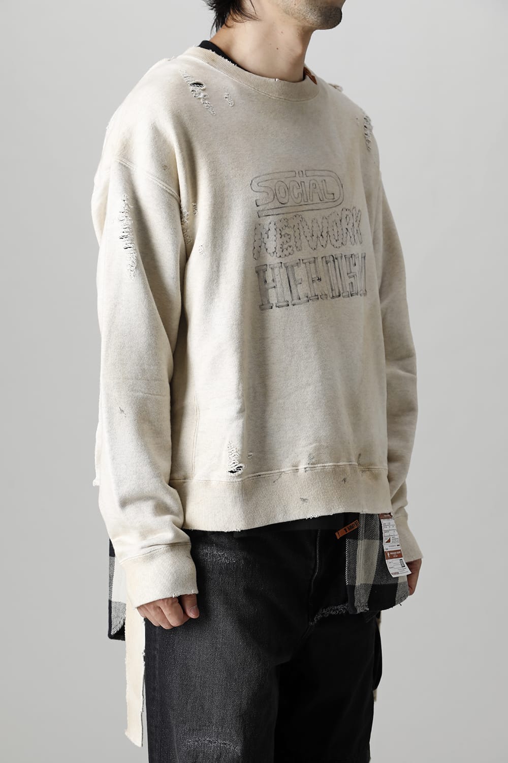 Shirt combined pullover White