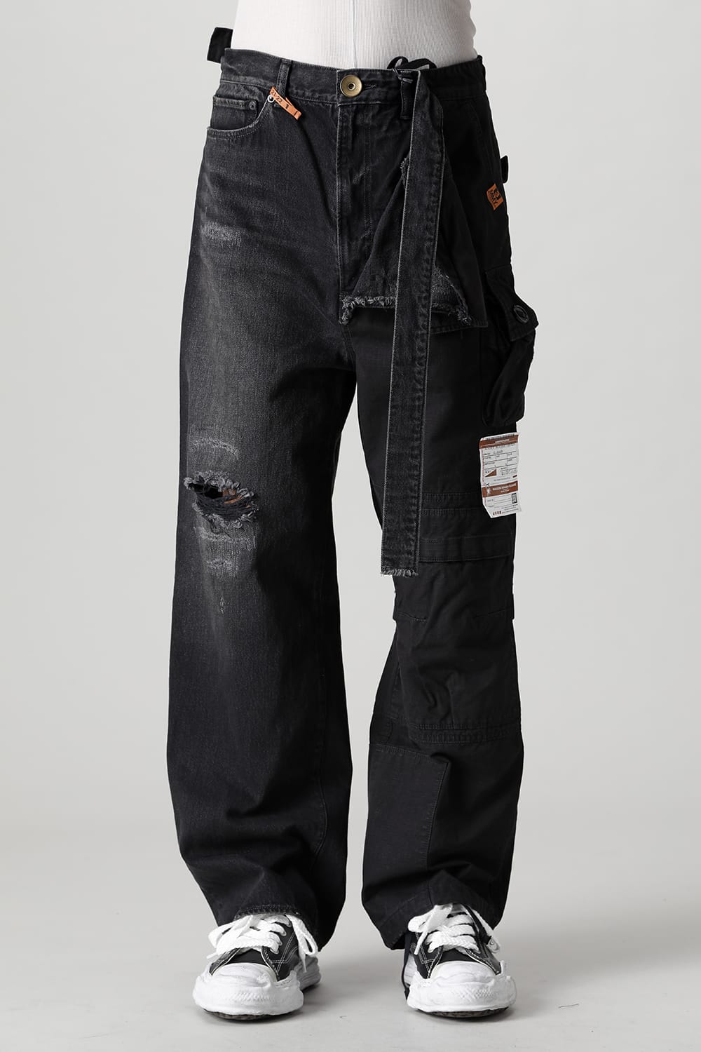 Denim × Military Combined Pants