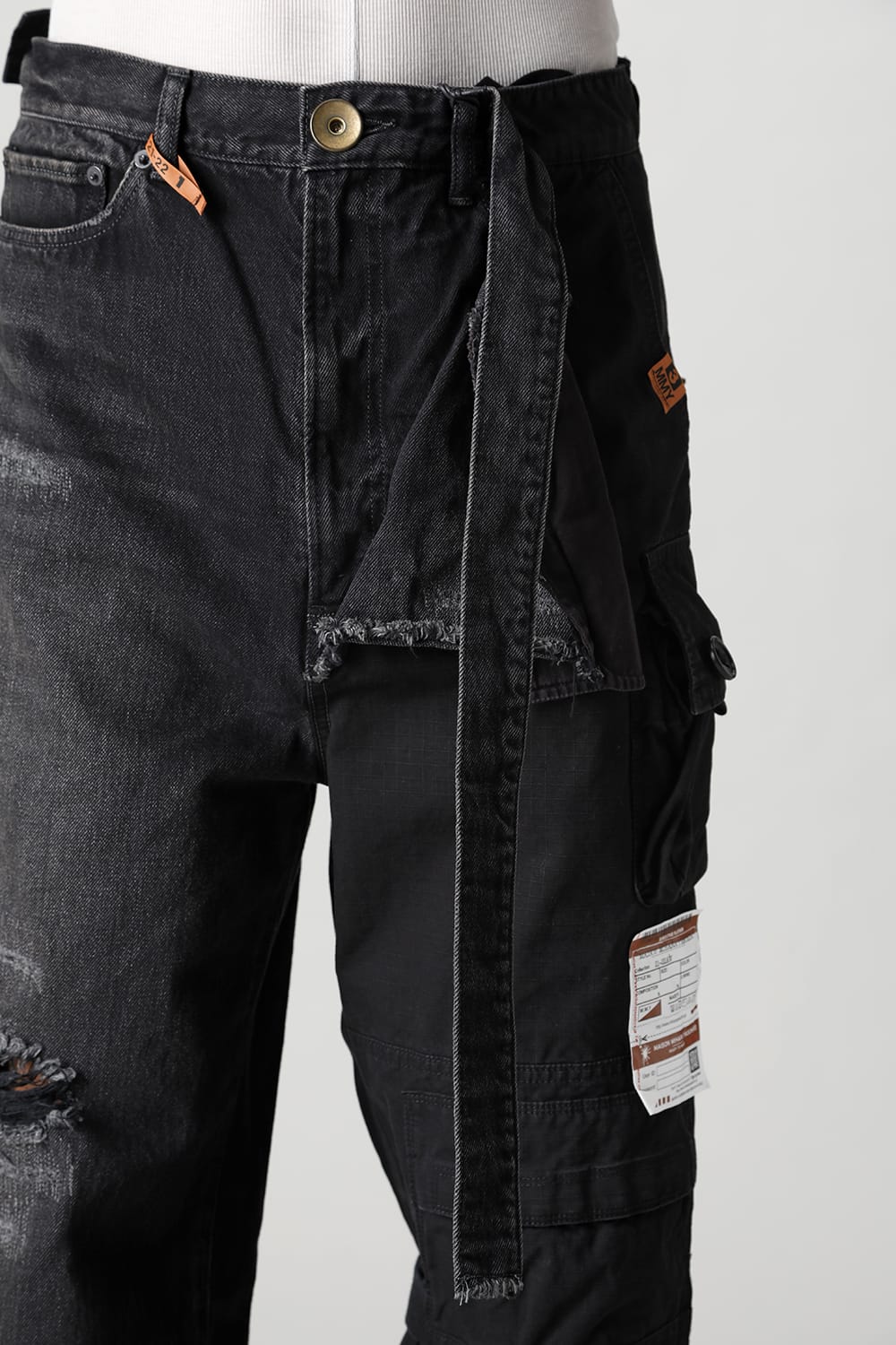 Denim × Military Combined Pants