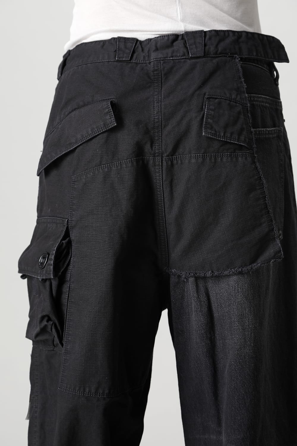 Denim × Military Combined Pants