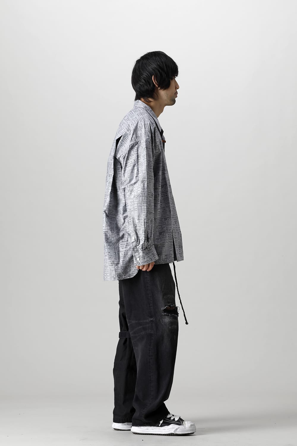 Denim × Military Combined Pants