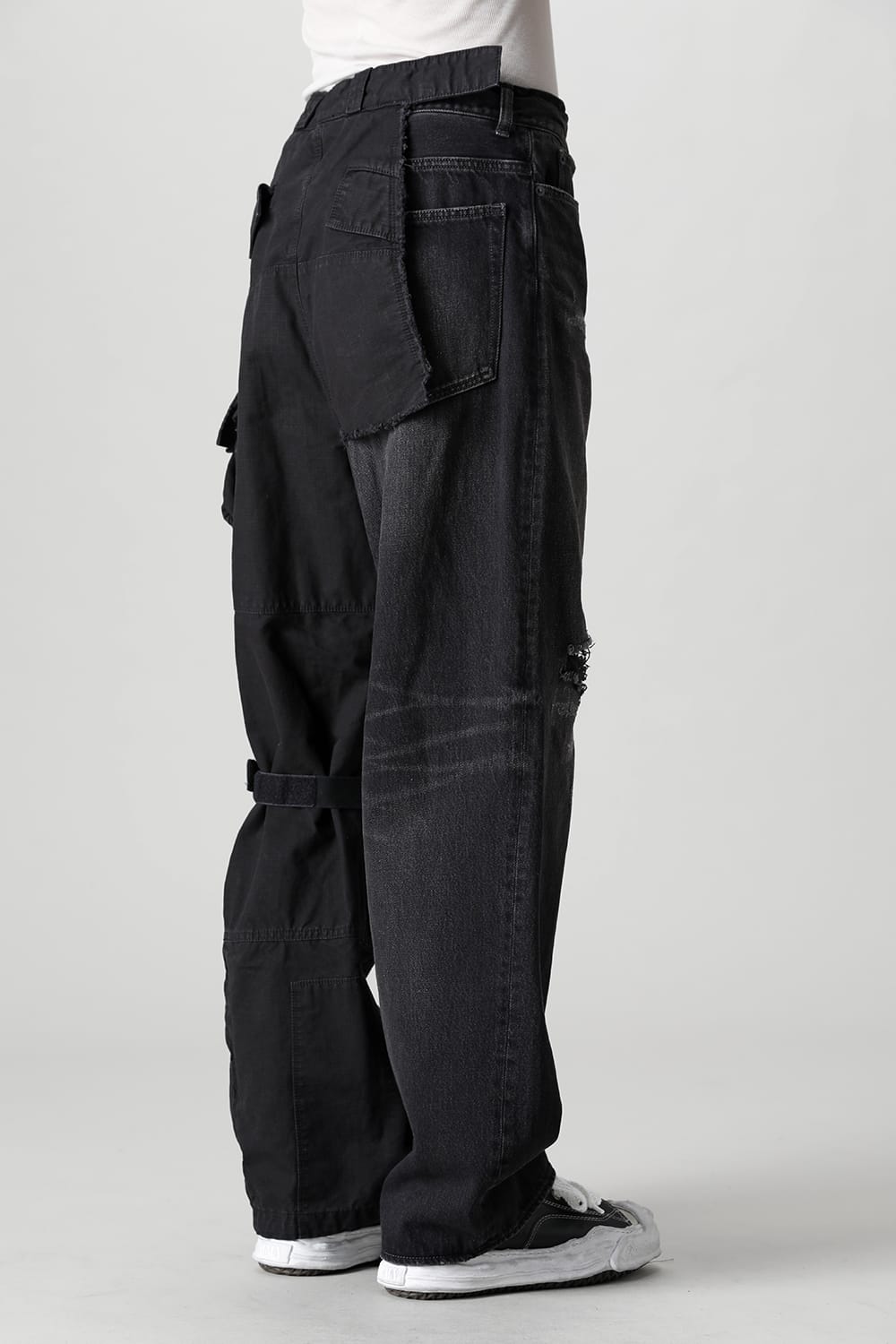 Denim × Military Combined Pants