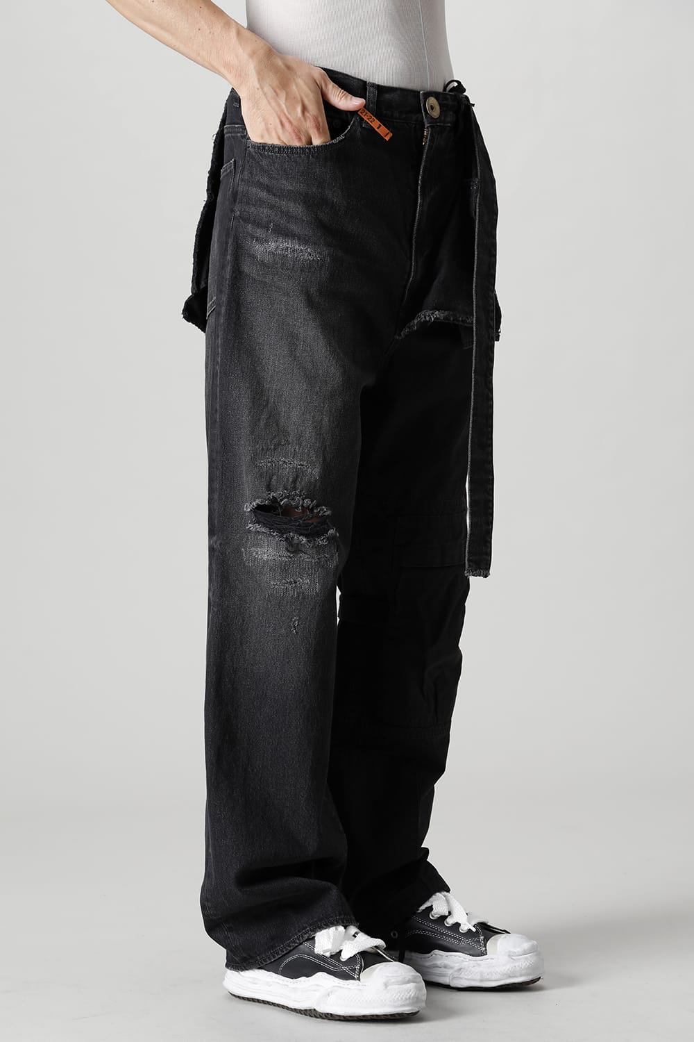 Denim × Military Combined Pants