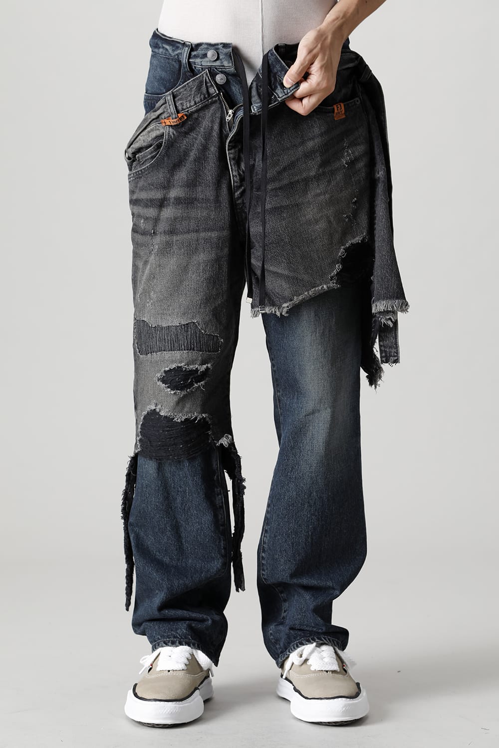 Broken Layered Denim Pants