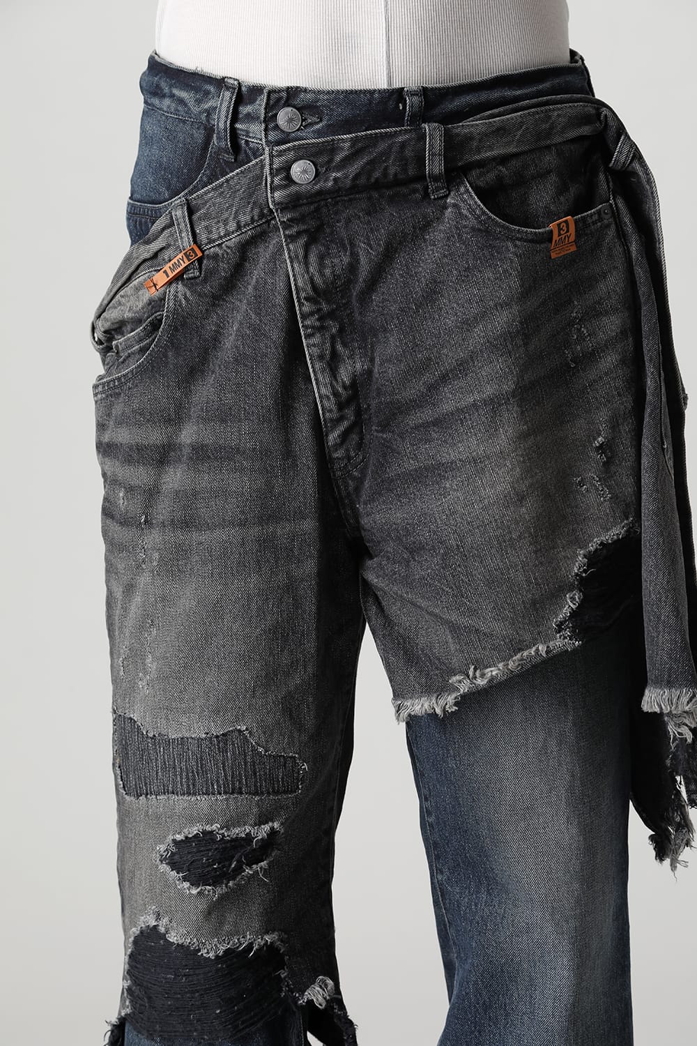 Broken Layered Denim Pants