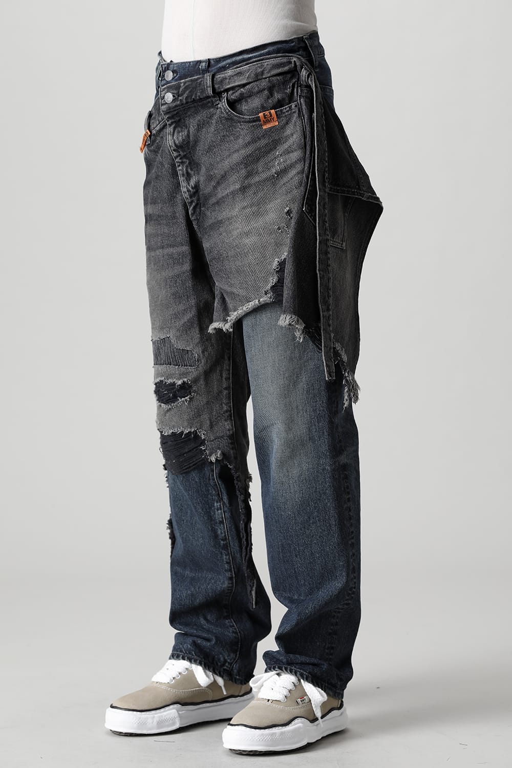 Broken Layered Denim Pants