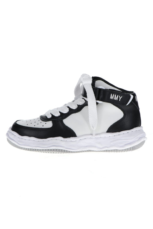 -WAYNE high- Original sole leather High-Top sneakers Black / White