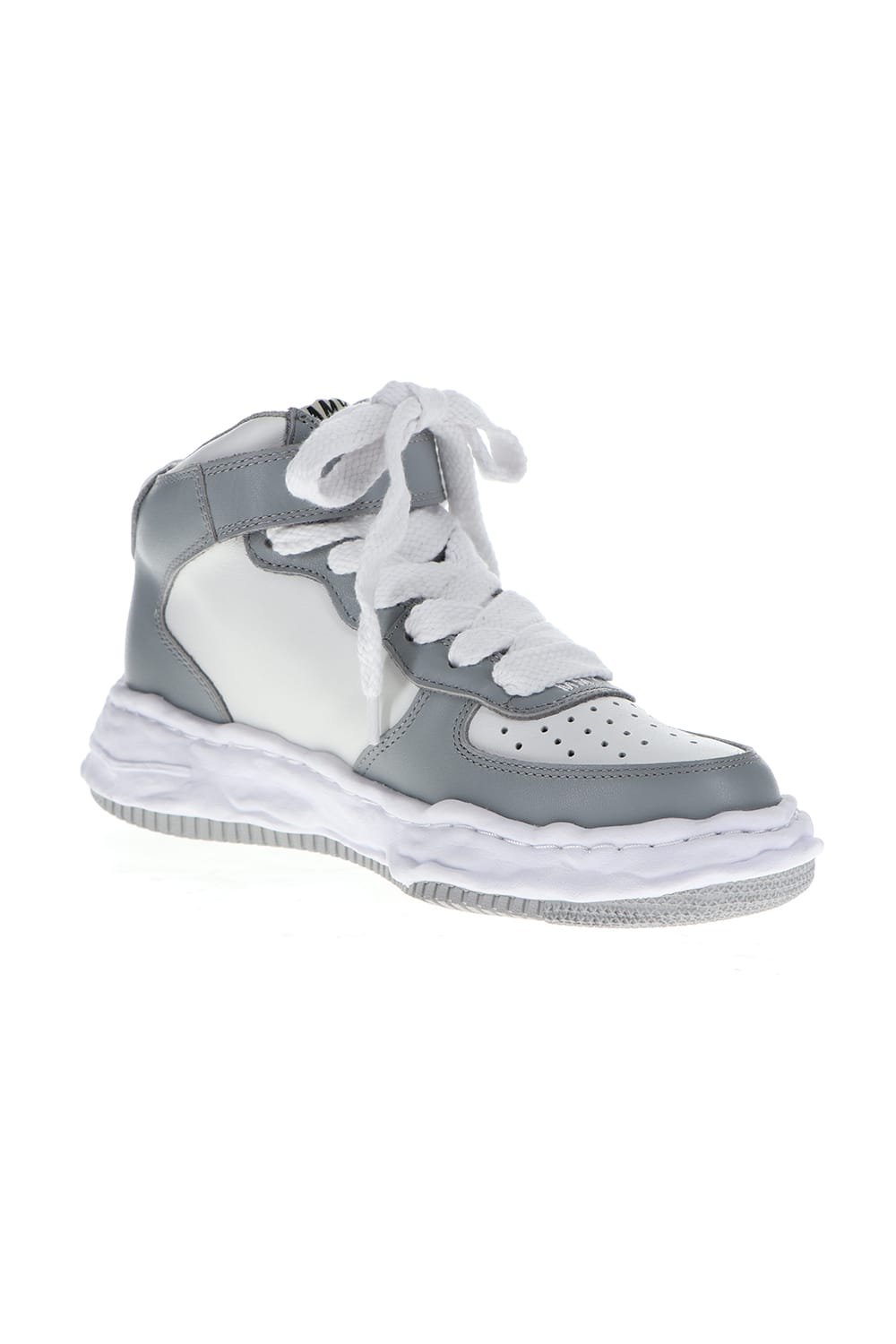 -WAYNE high- Original sole leather High-Top sneakers Gray / White