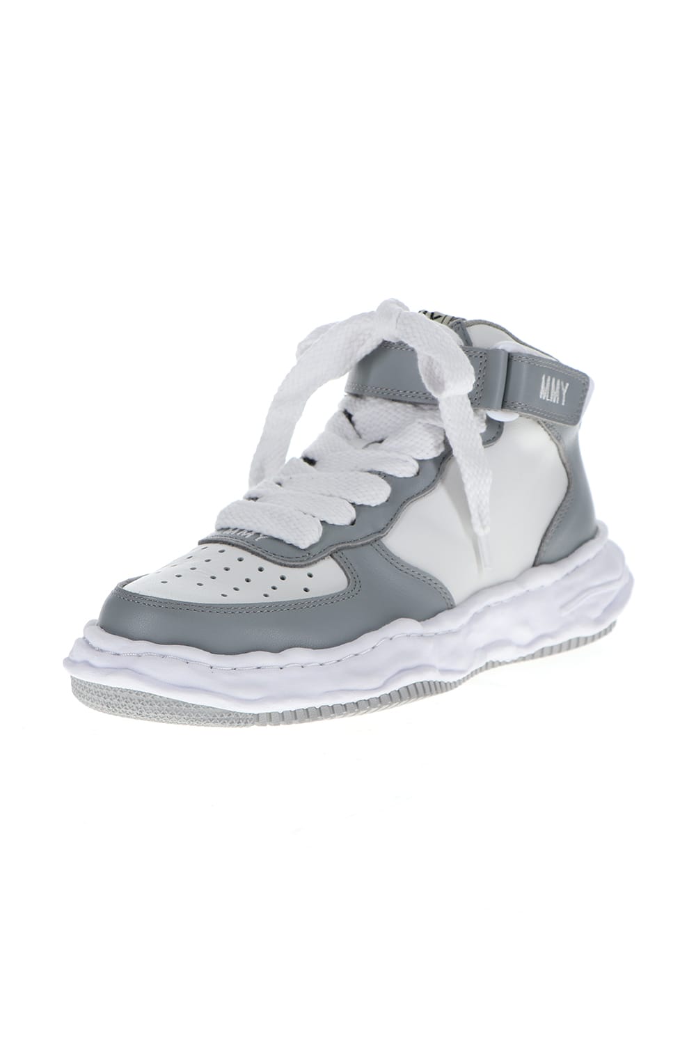 -WAYNE high- Original sole leather High-Top sneakers Gray / White