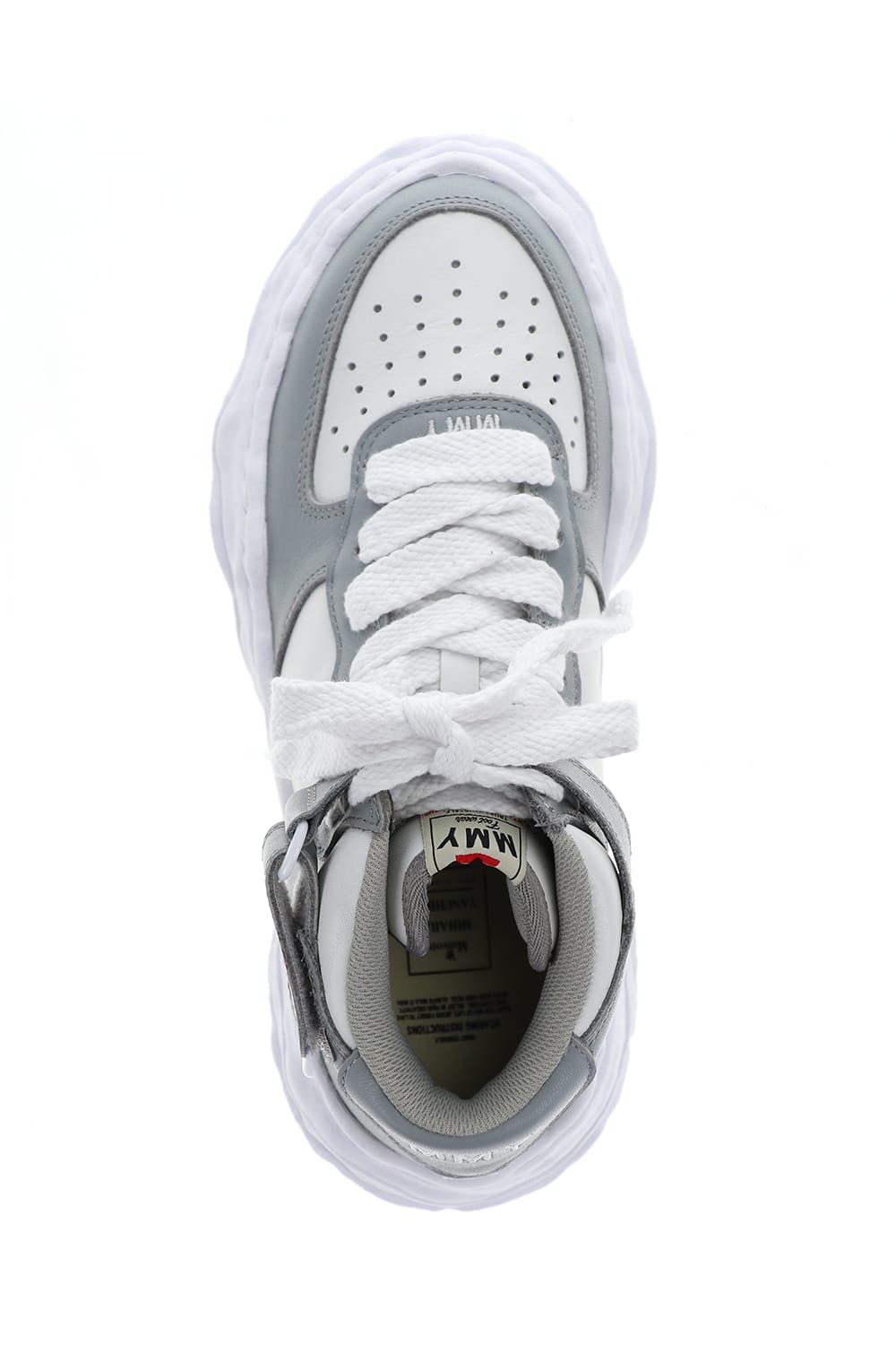 -WAYNE high- Original sole leather High-Top sneakers Gray / White