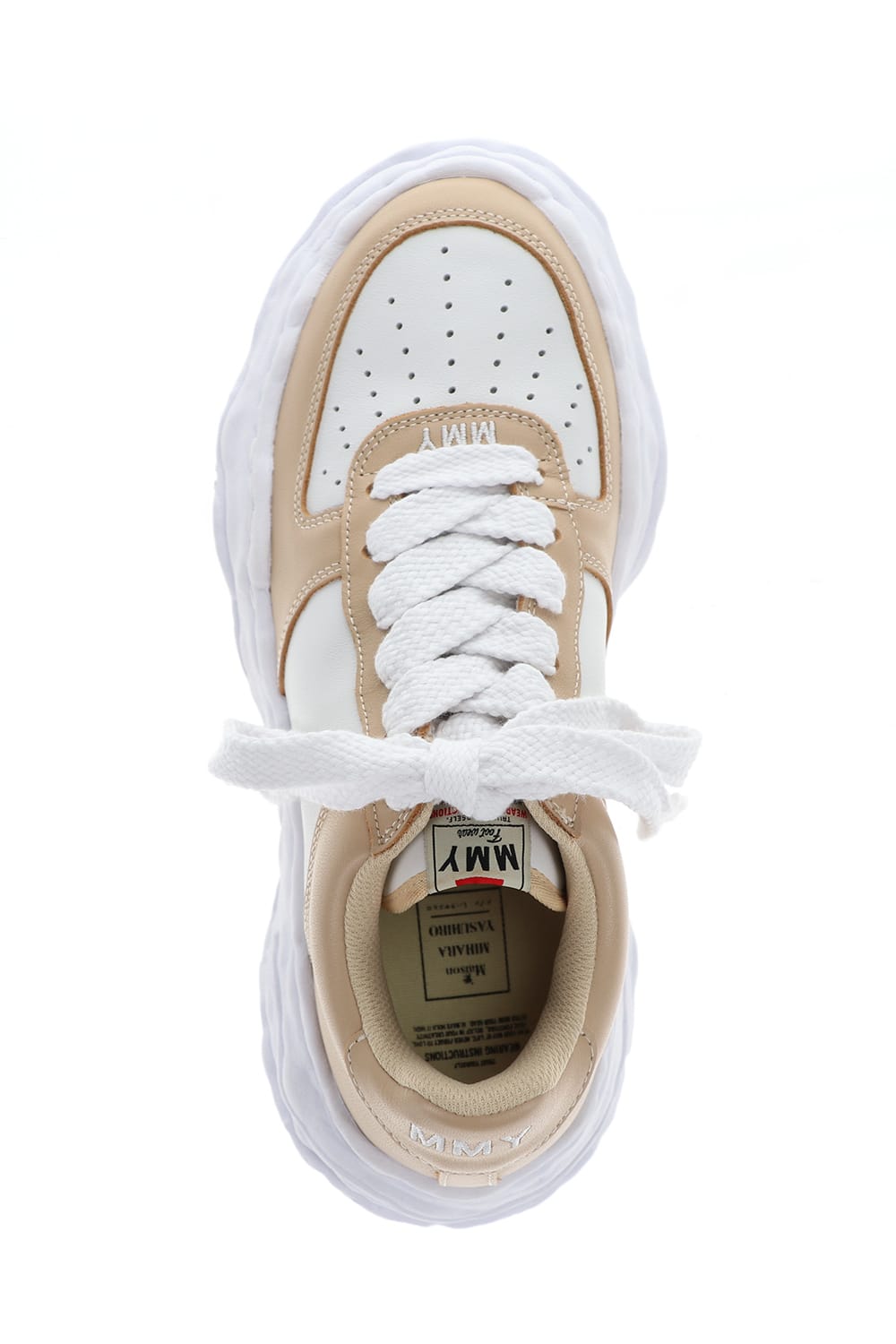 WAYNE Low Original sole leather Low-Top sneakers Beige / White