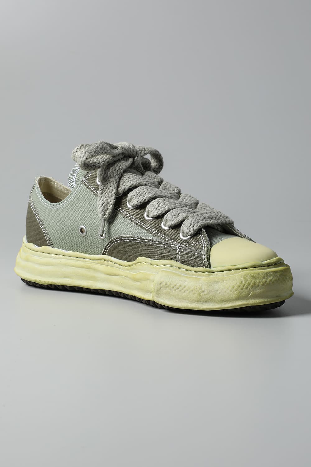 -PETERSON Low- Over-dyed original sole canvas Low-Top sneakers Green