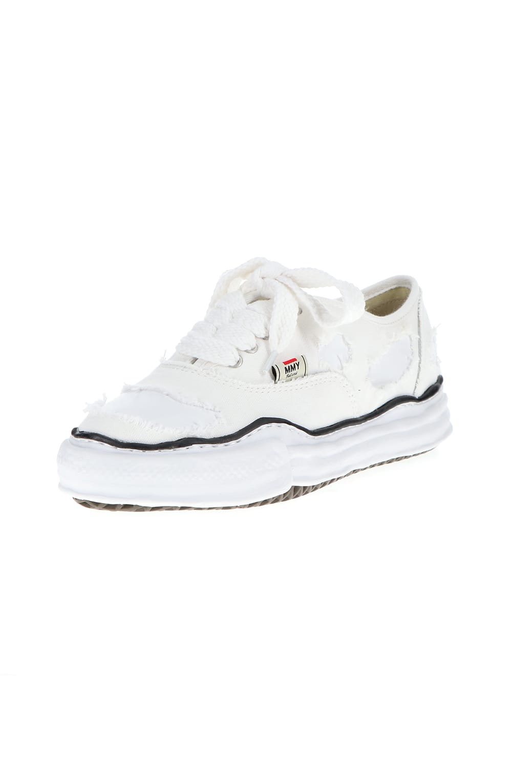 -BAKER- Original sole broken canvas Low-Top sneakers White