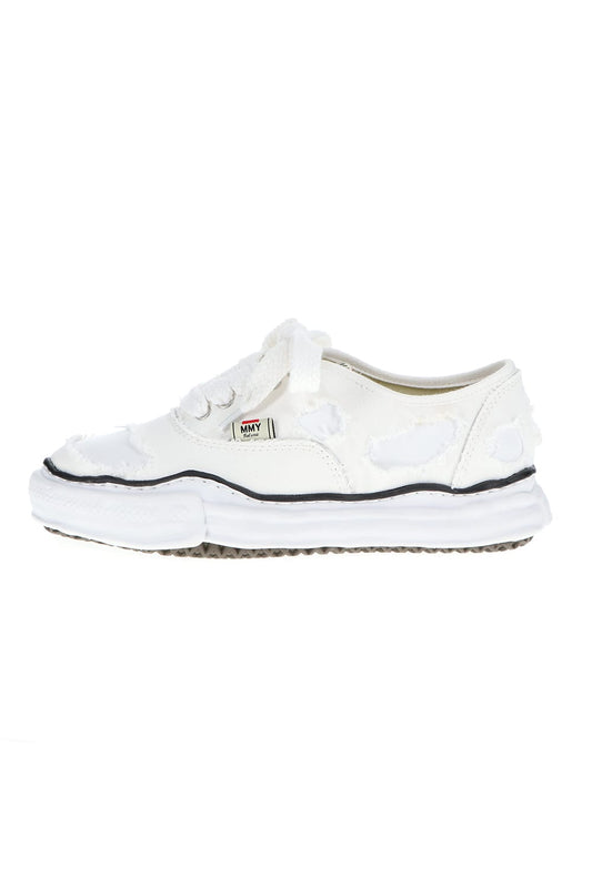 -BAKER- Original sole broken canvas Low-Top sneakers White