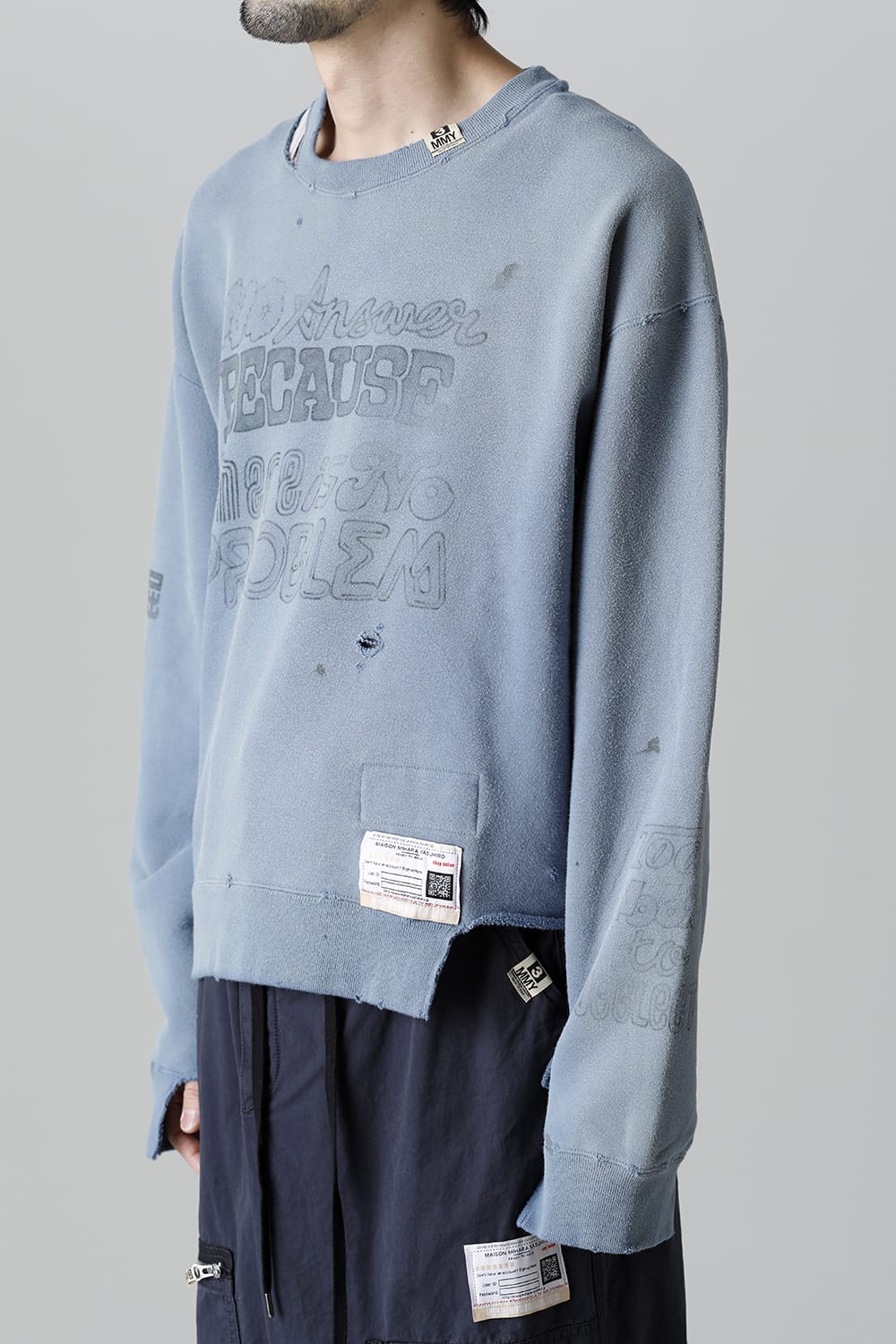 Distressed pullover Blue