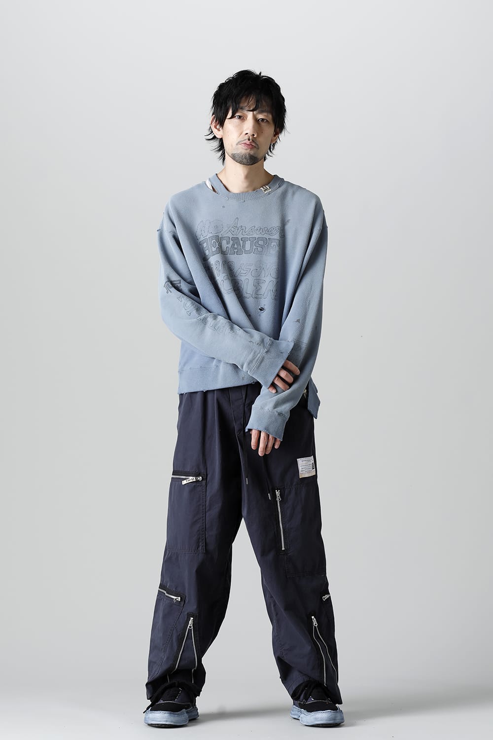 Distressed pullover Blue