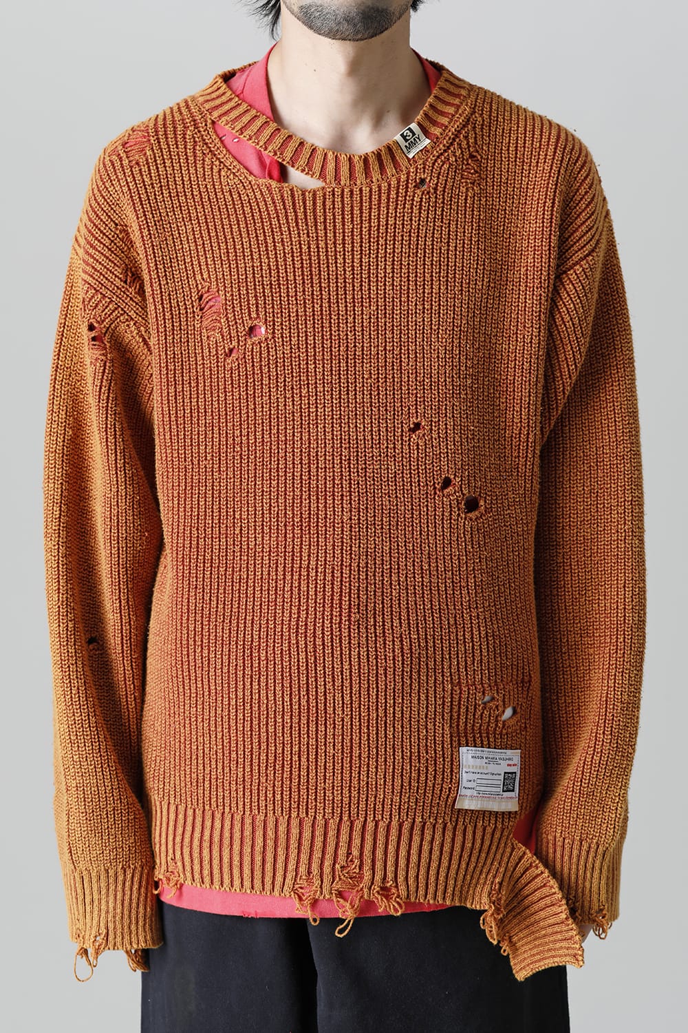 Bleached knit pullover