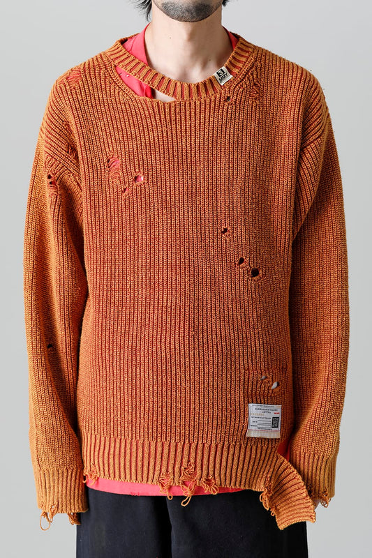 Bleached knit pullover