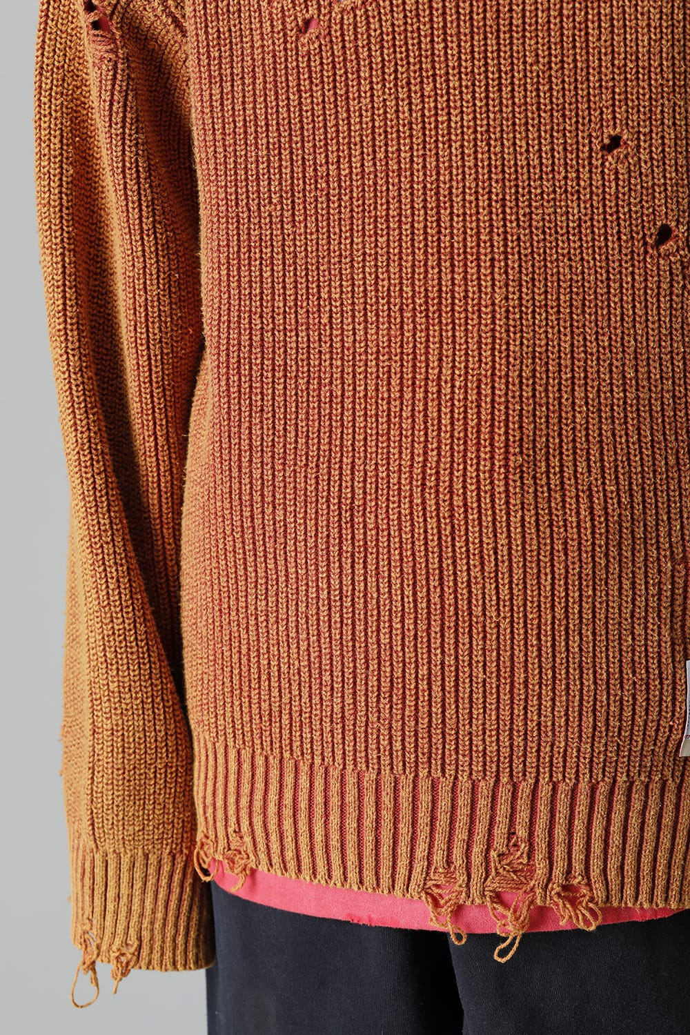 Bleached knit pullover