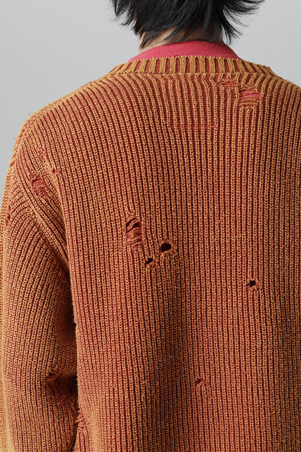 Bleached knit pullover