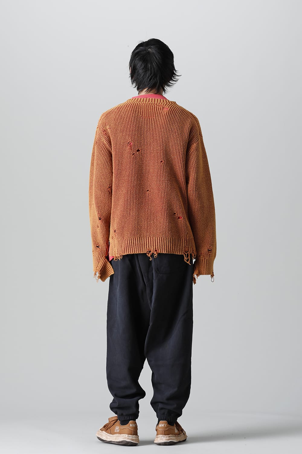 Bleached knit pullover