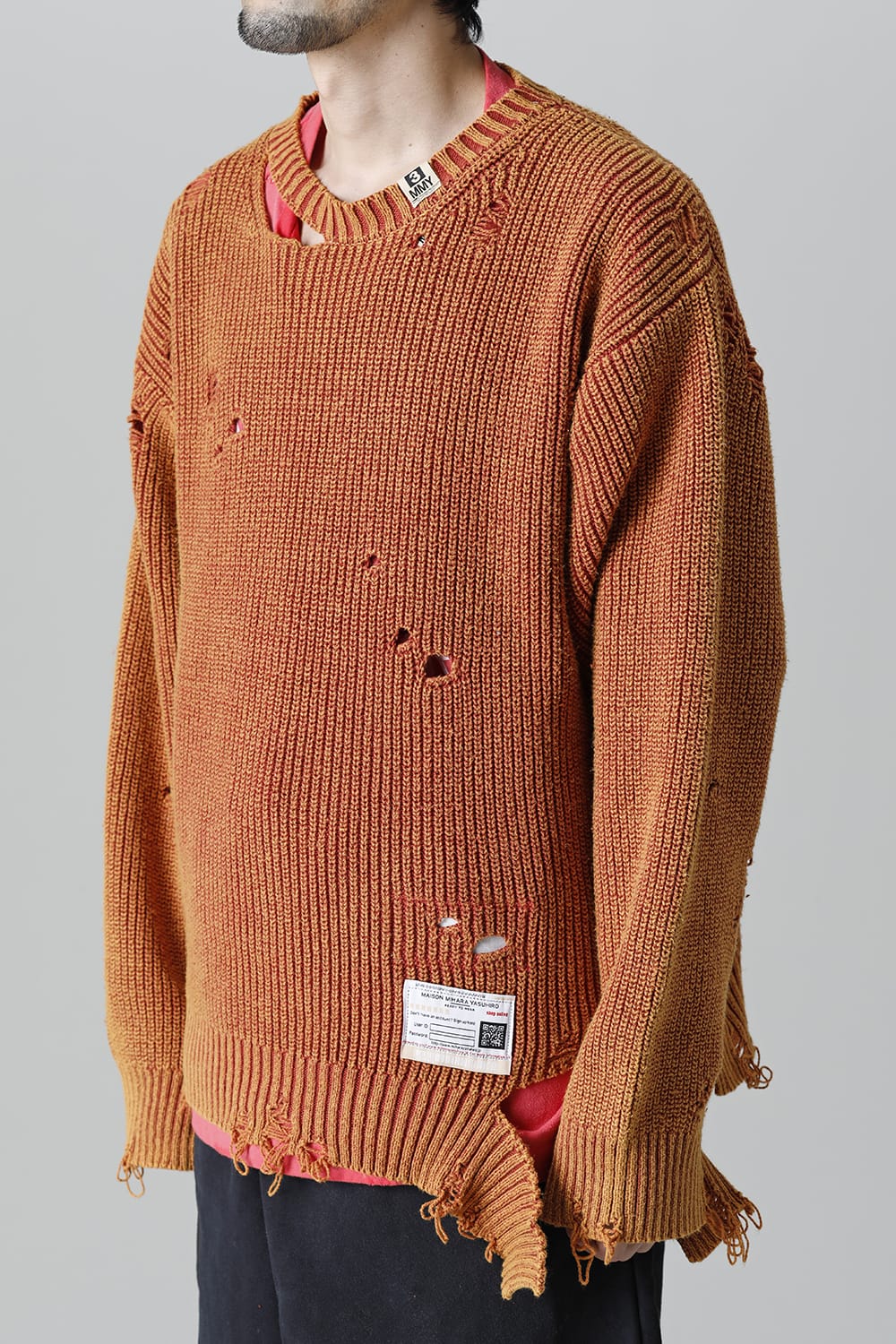 Bleached knit pullover