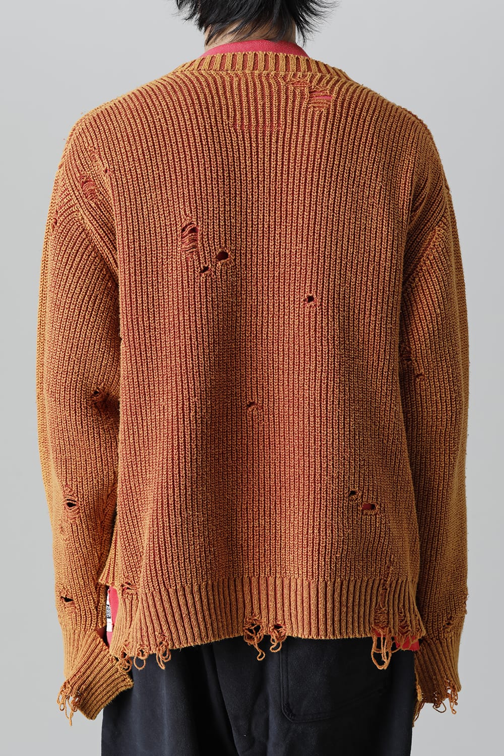 Bleached knit pullover