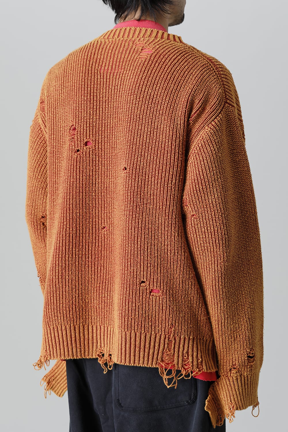 Bleached knit pullover