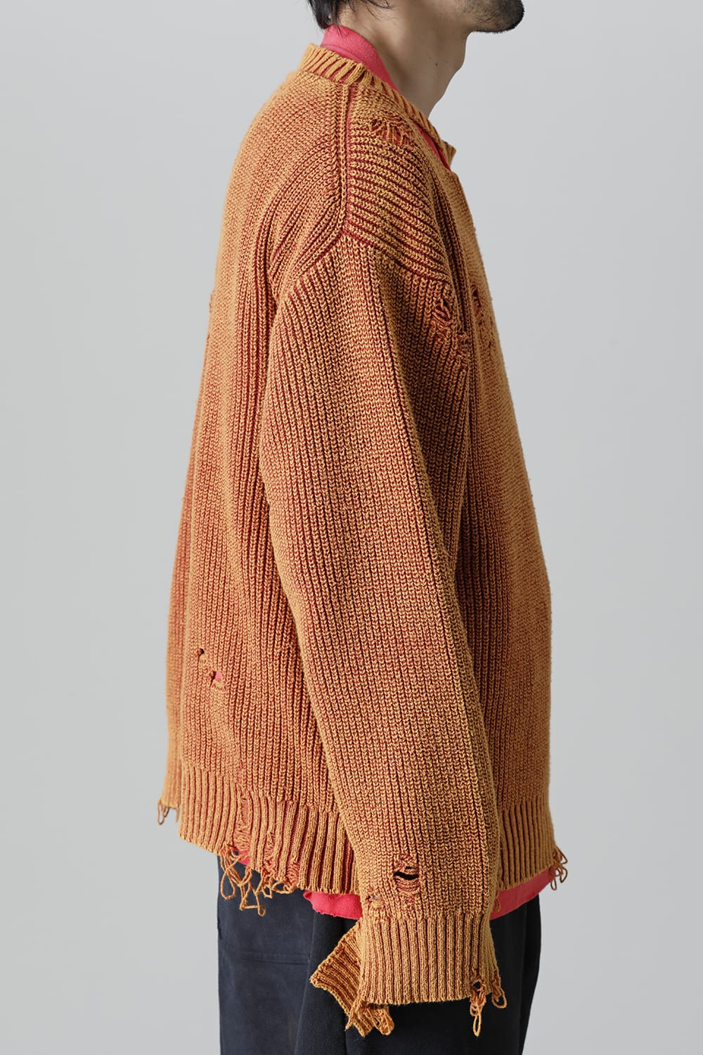 Bleached knit pullover