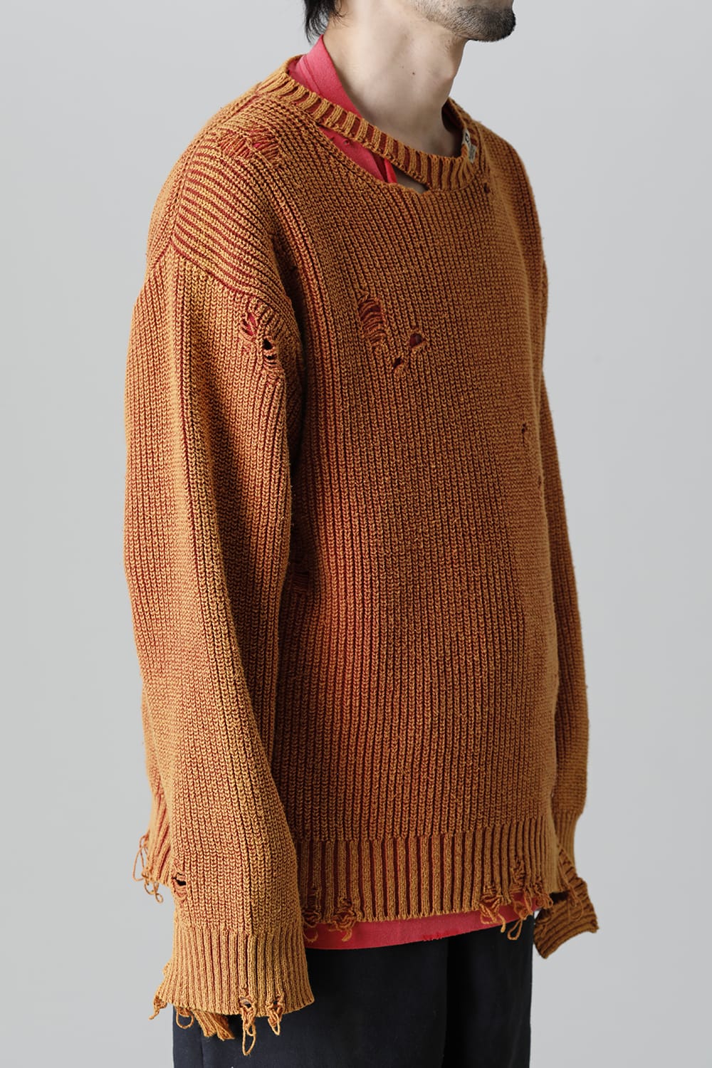 Bleached knit pullover