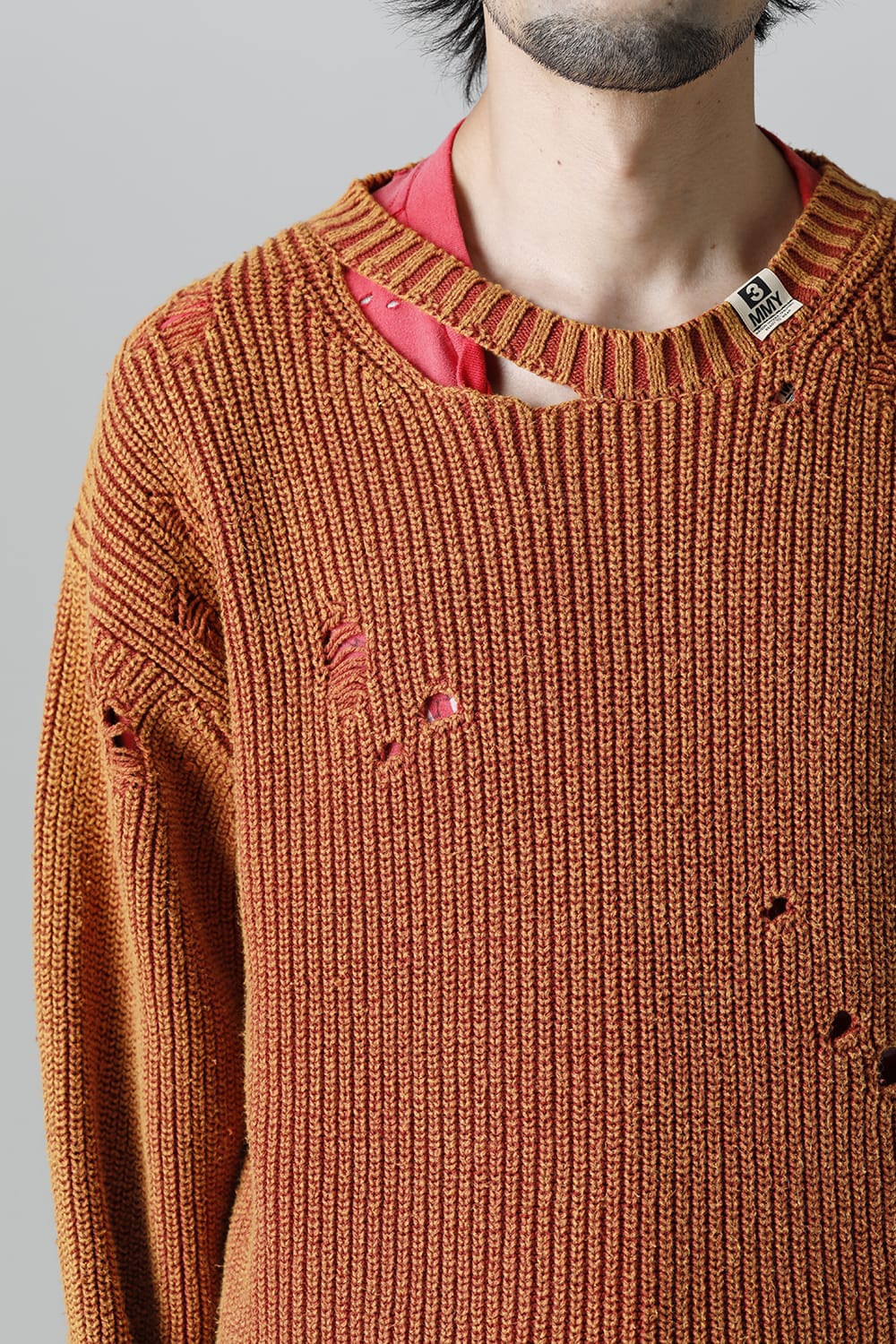 Bleached knit pullover