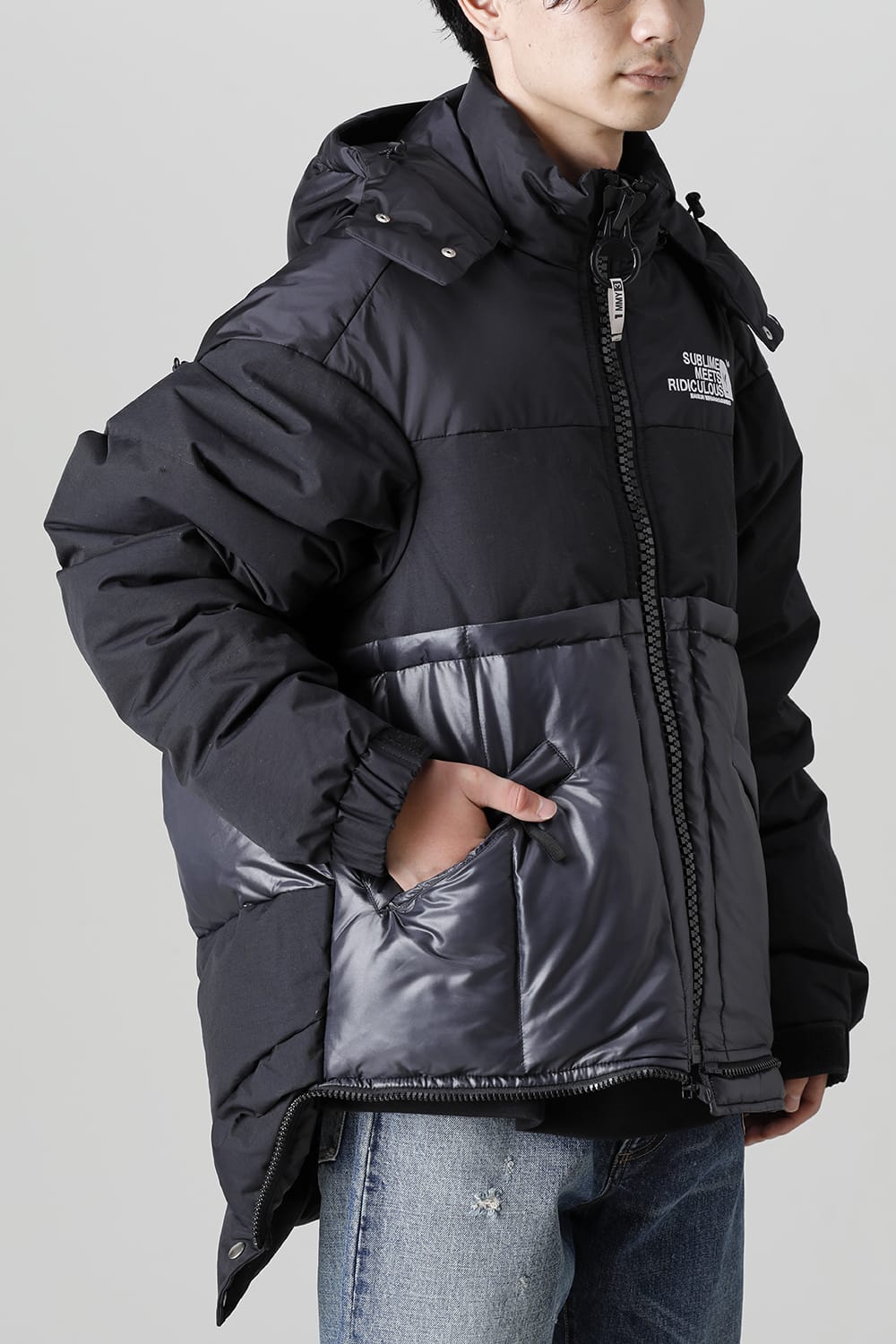 Bottom Layered Down Blouson Black