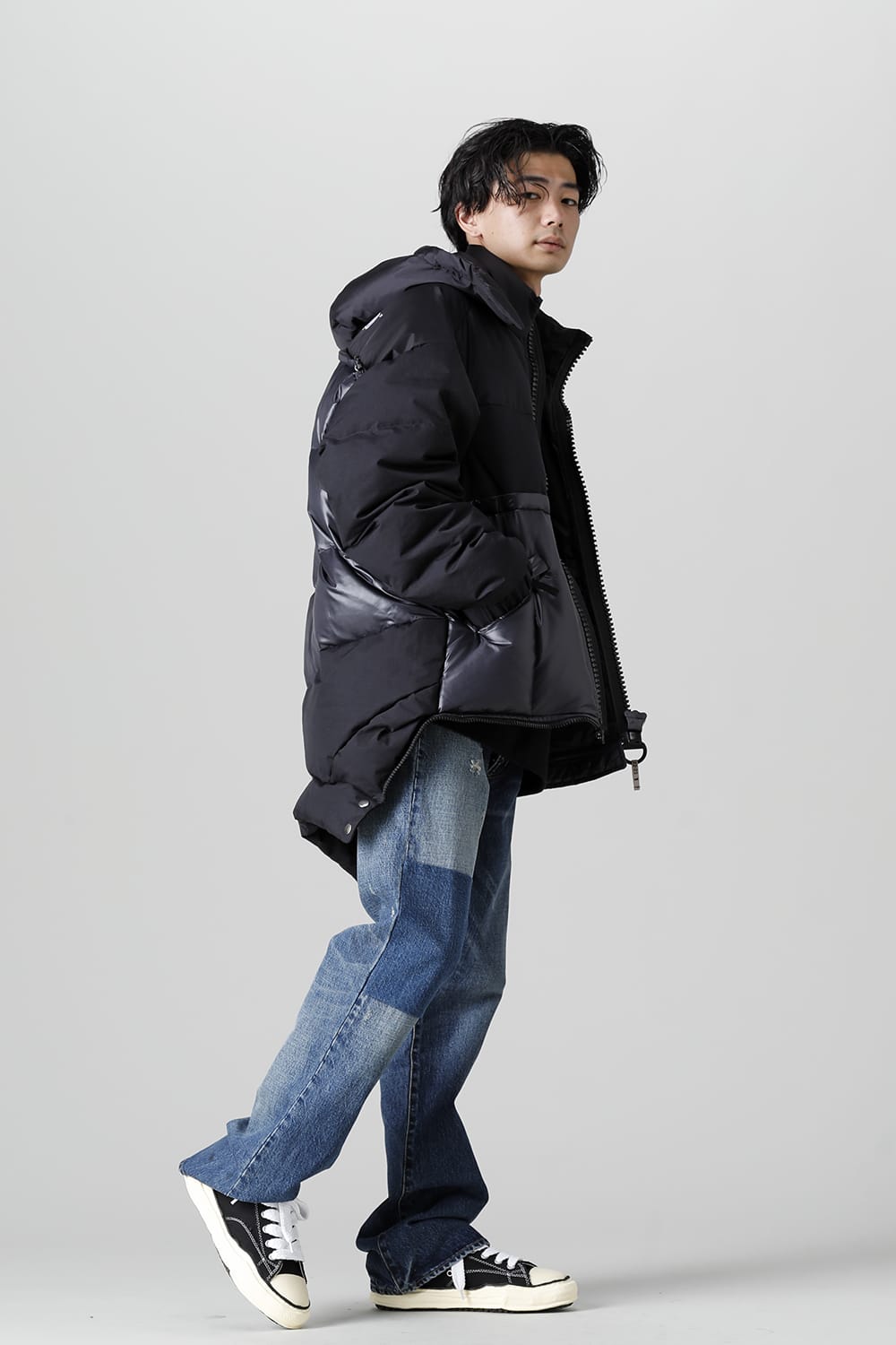 Bottom Layered Down Blouson Black